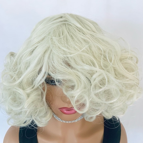 Platinum Blonde Vintage Style “Put On & Go” Premium Fiber Wig - Picture 2 of 7